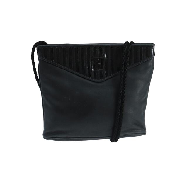 FENDI Shoulder Bag Leather Black - Picture 1 of 12